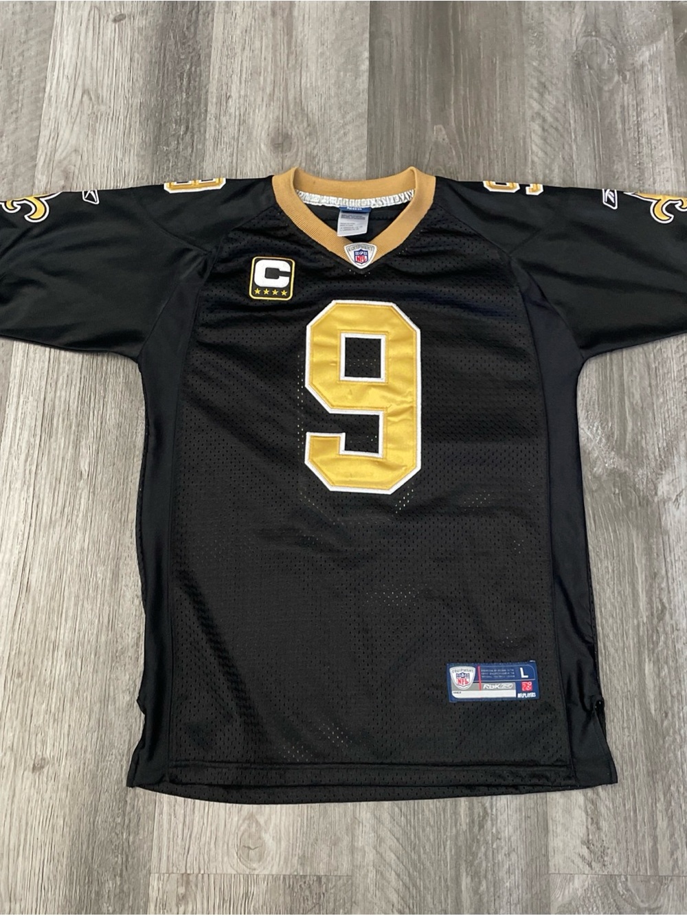 Reebok Black and Gold NFL On-Field Jersey